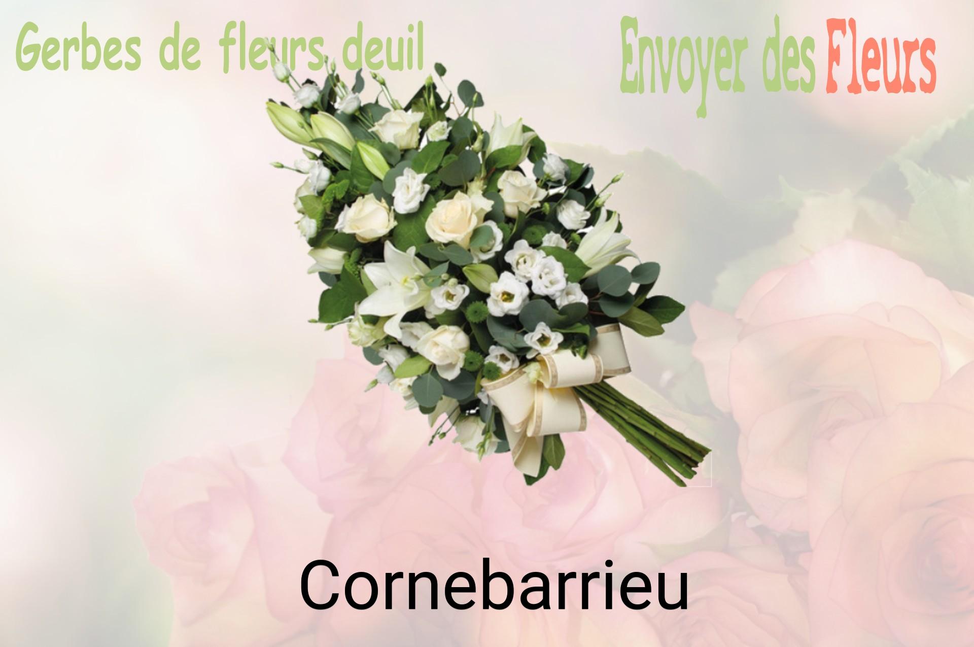 Gerbe de fleurs de deuil livrée à Cornebarrieu